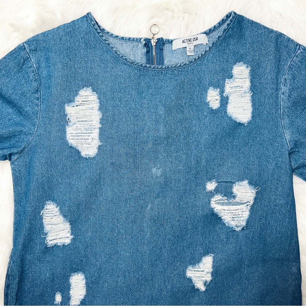 Distressed Denim Dress
